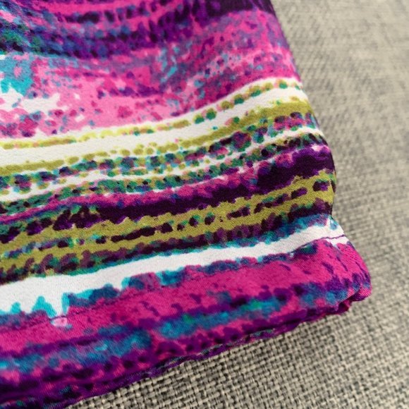 Ruby Rd Multicolor Stripes Blouse Lightweight Petite Small 100% Polyester Round - Picture 8 of 9